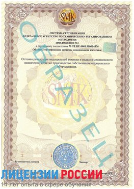 Образец сертификата соответствия (приложение) Алатырь Сертификат ISO 13485